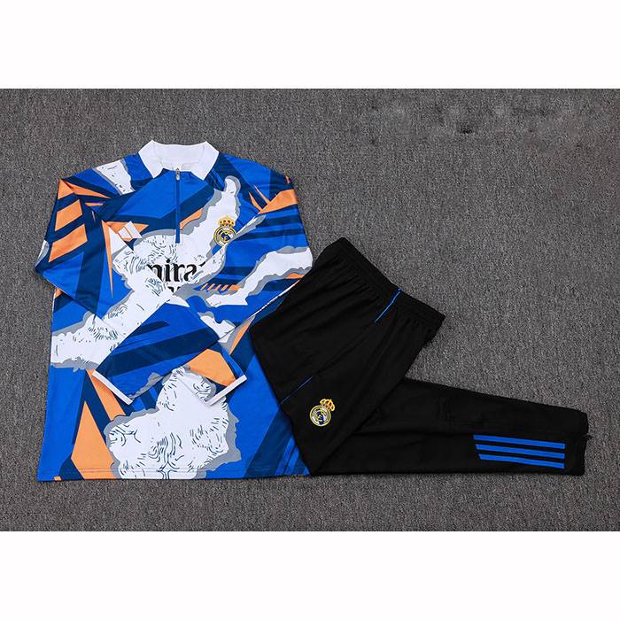 Tuta da Track di Felpa Real Madrid Bambino 2025-2026 Blu Bianco